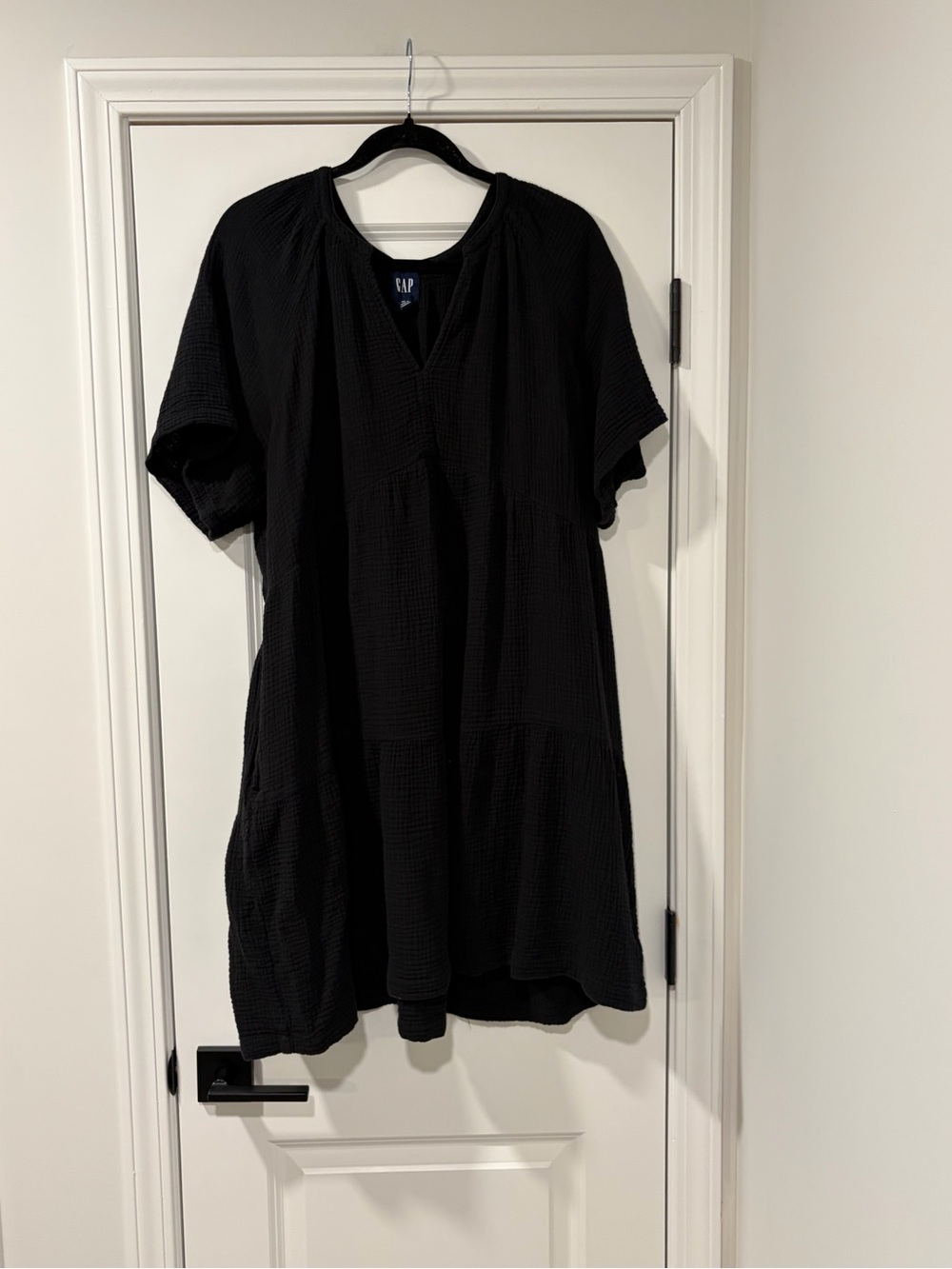 GAP V-Neck Black Dress with Pockets